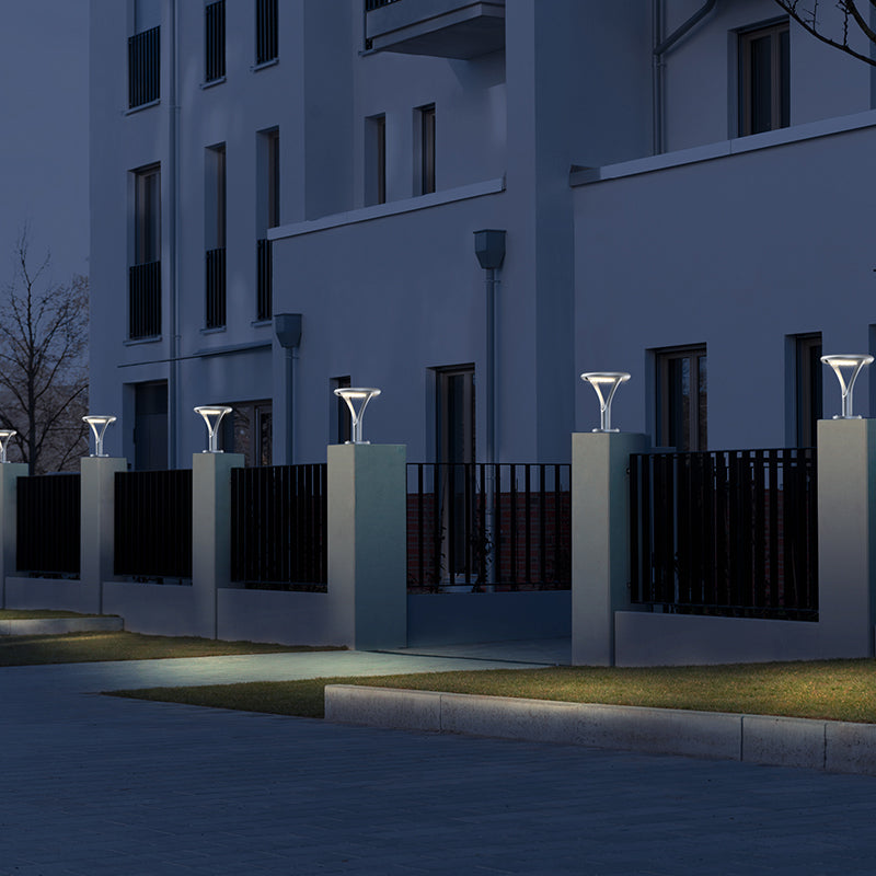 Baliza Solar LED Exterior Sobremuro Plata 2000lm IP65