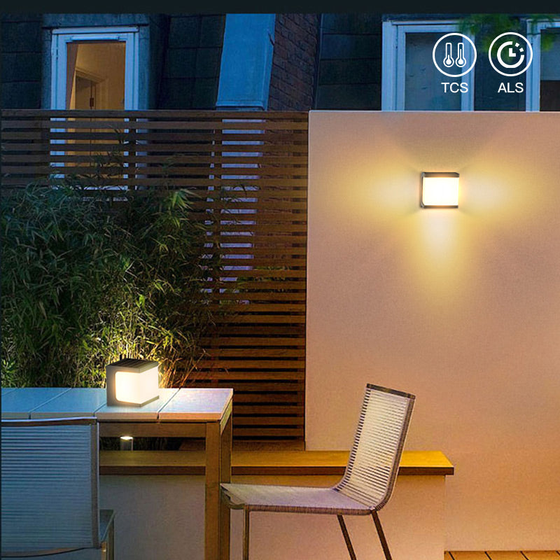 Aplique de Pared Exterior Solar LED Cuadrado 1000lm 4000K