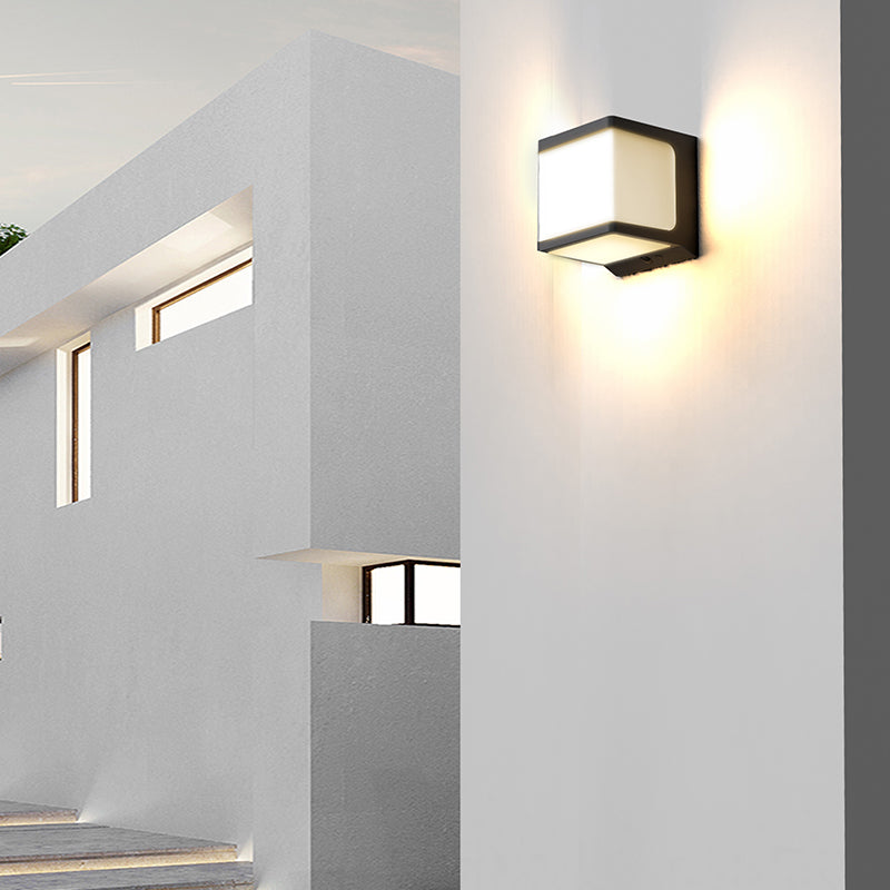 Aplique de Pared Exterior Solar LED Cuadrado 1000lm 4000K