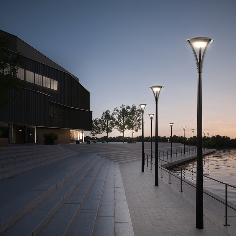 Farola Solar LED Exterior Serie Black-Sky 3000lm 230lm/W 4000K IP65 Ø60mm