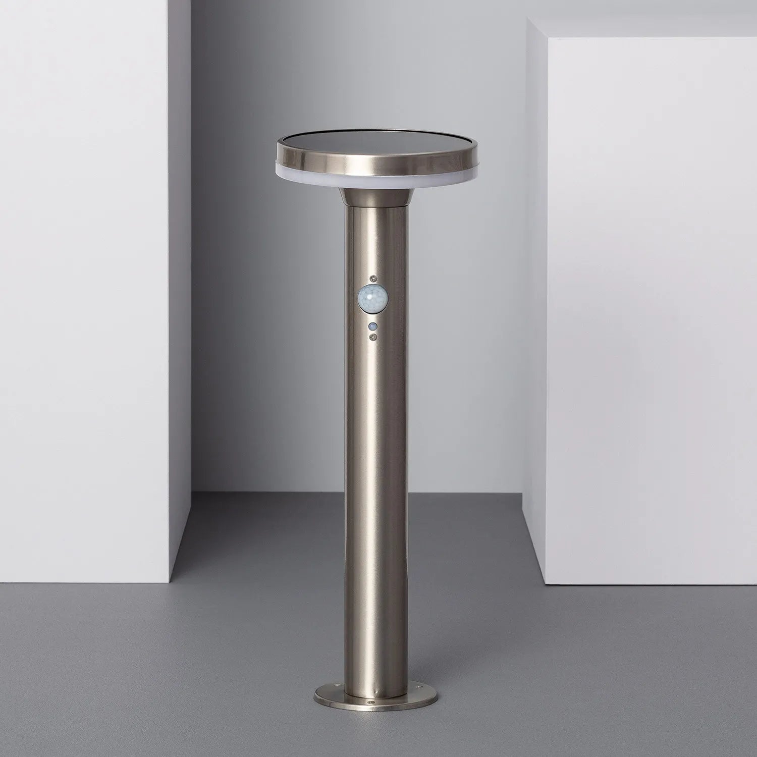 Baliza Solar LED Exterior 6W 600lm 100lm/W Pie 45cm Inox