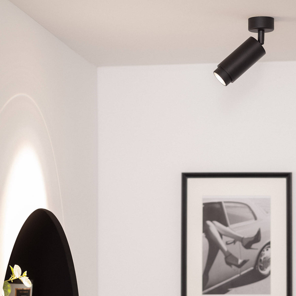 Foco de superficie ARES GU10 negro de aluminio direccionable, vista 5