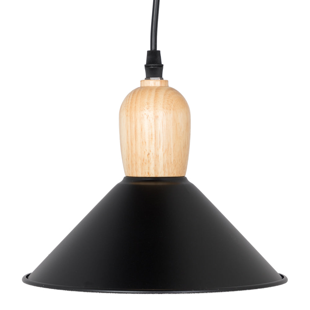 Lámpara colgante NELA E27 negro de altura ajustable, vista 6