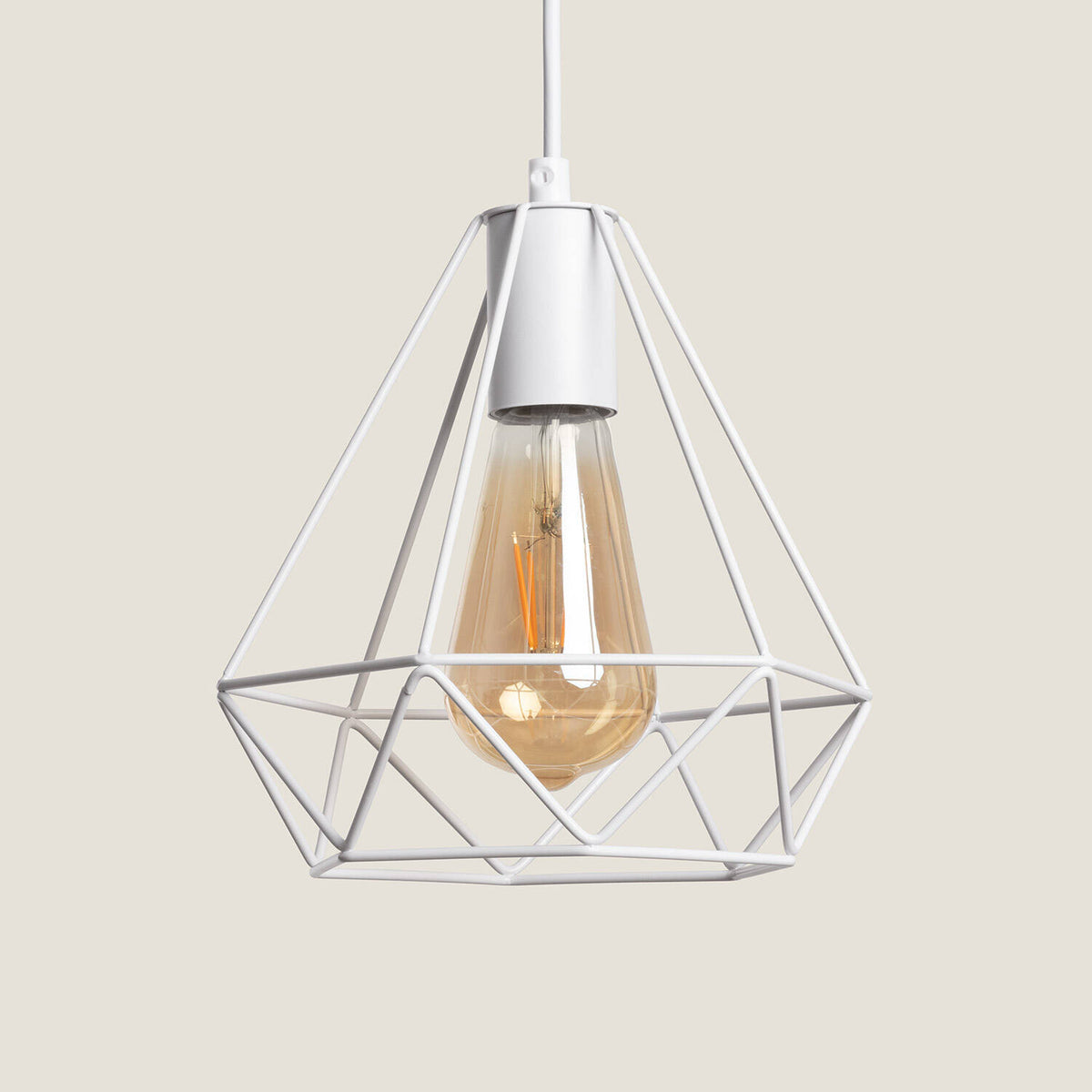 Lámpara colgante VELA E27 blanco de metal, vista principal