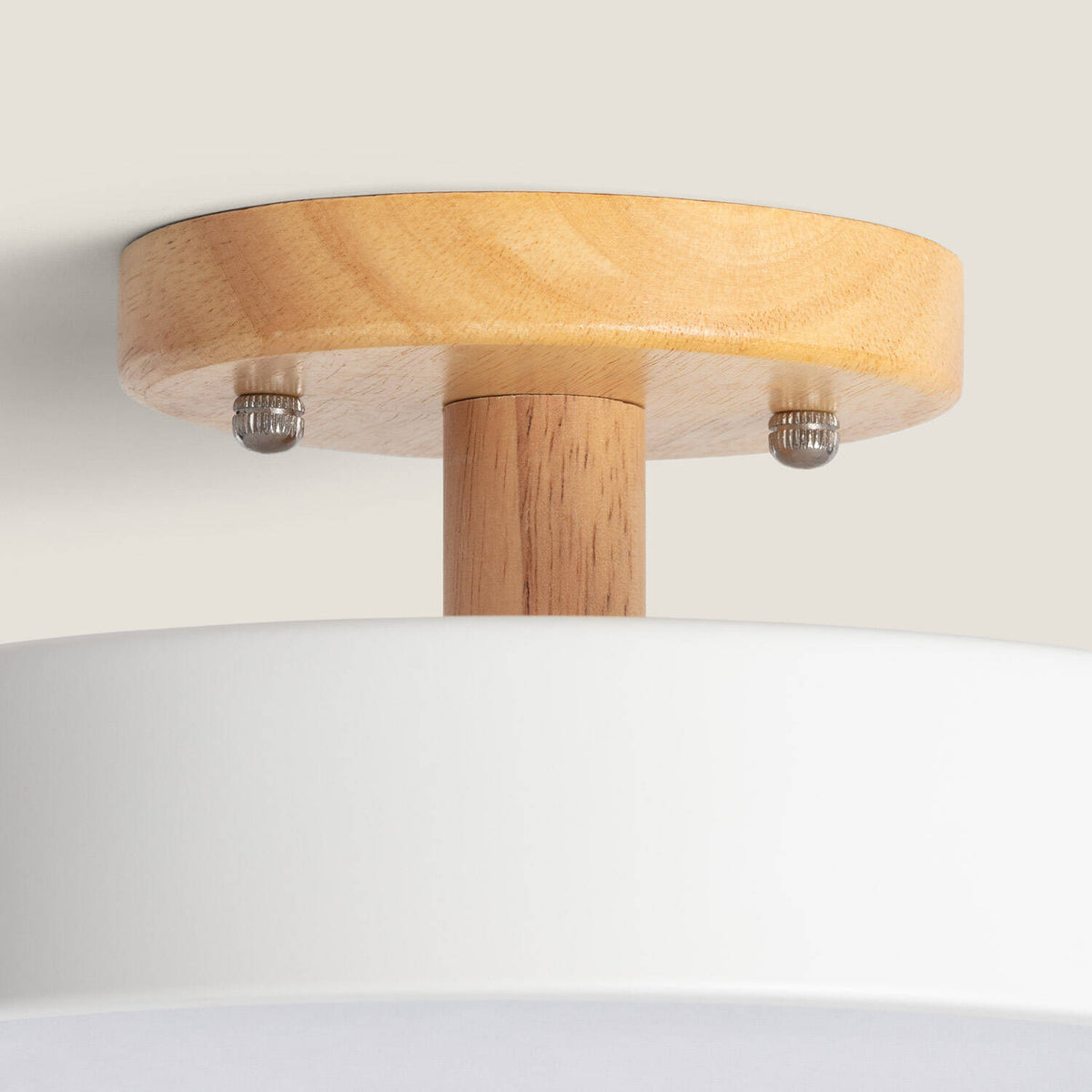 Lámpara de techo EIRA LED 12W blanca de madera y aluminio con CCT seleccionable, vista 5
