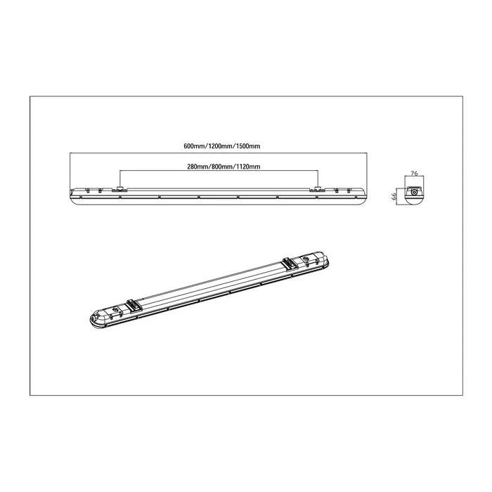 Pantalla Estanca LED HydroLite Link 120cm 36W 3960lm IP65 Enlazable