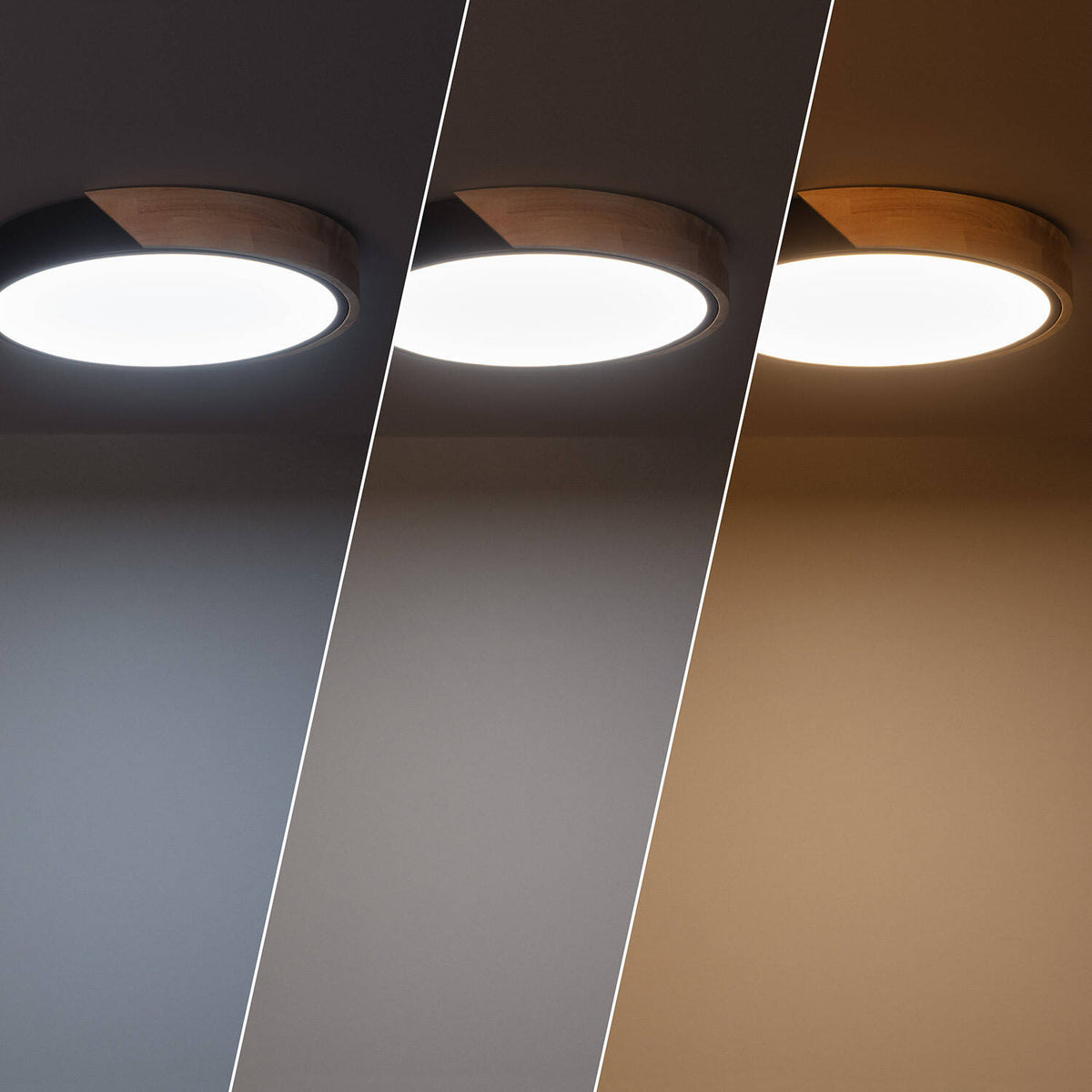 Plafón LED LIRA 18W negro de madera y aluminio Ø320 mm CCT, imagen 22