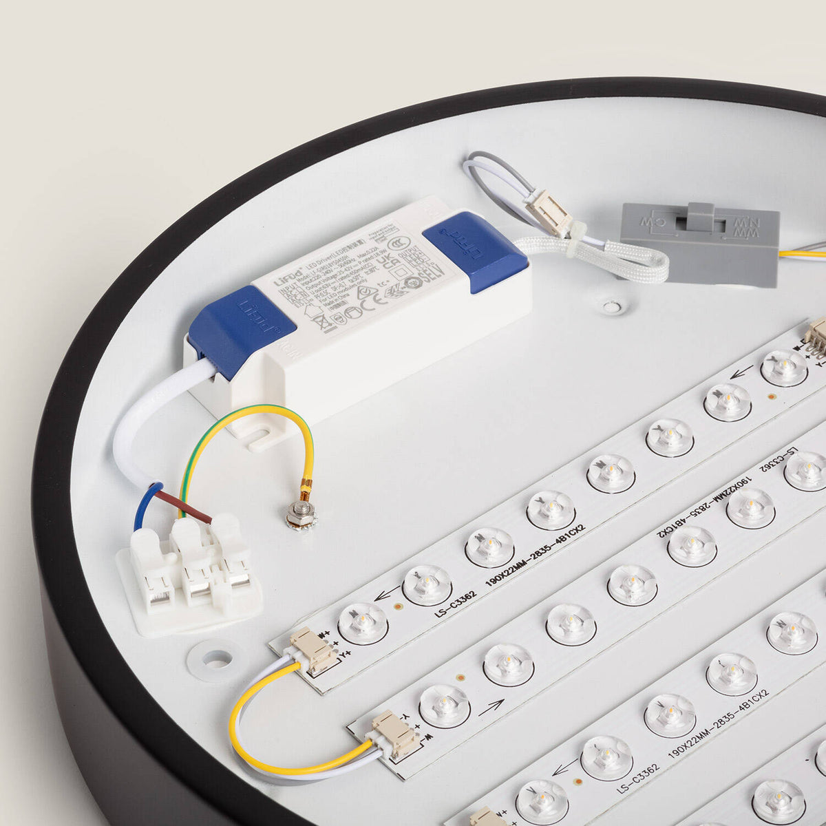 Plafón LED LIRA 18W negro de madera y aluminio Ø320 mm CCT, imagen 20
