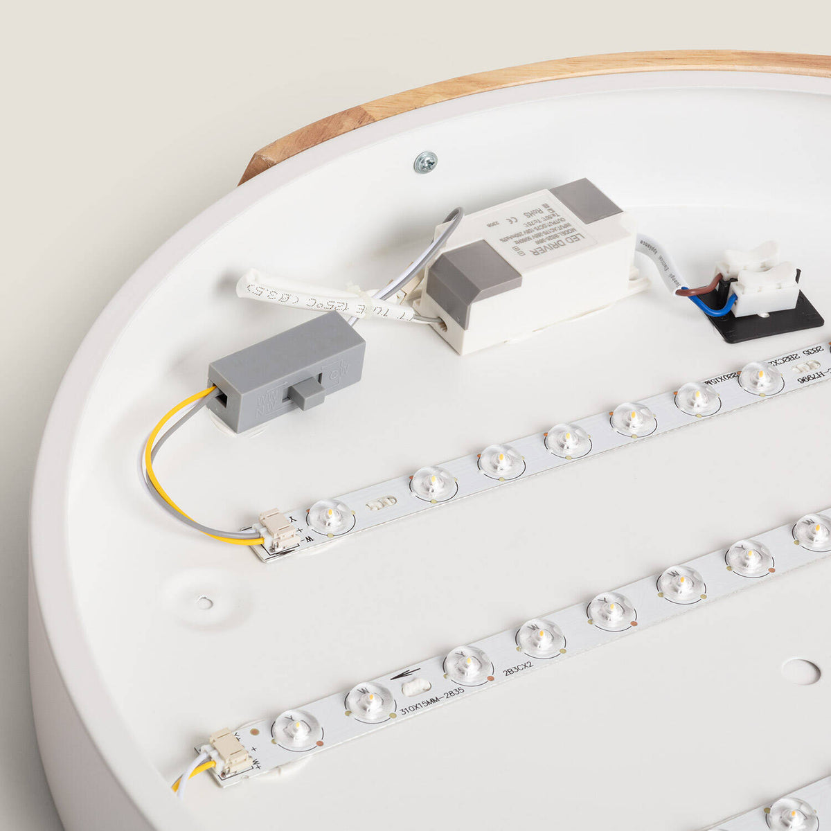 Plafón LED LIRA 24W blanco madera y aluminio Ø418 mm CCT, vista 20