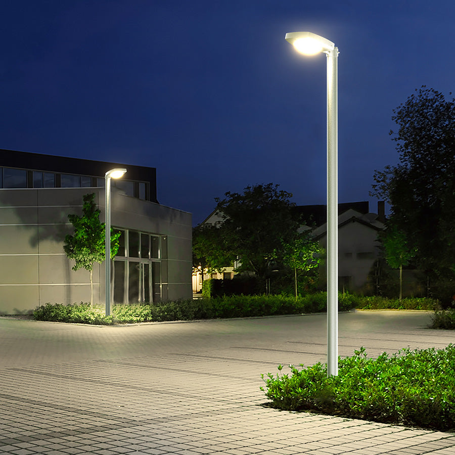 Farola Solar LED Serie Tucano 3000lm 150lm/W 4000k PIR IP65 Gris Plata Ø60mm
