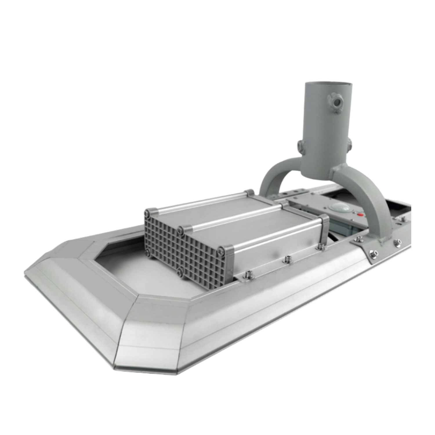 Farola Solar LED Serie Street-Light 4000lm 150lm/W IP65 IK08 Gris Plata Ø60mm Sensor PIR