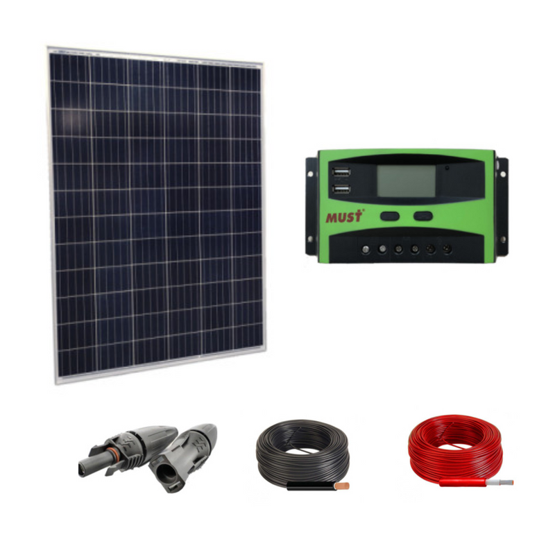 Kit Solar Caravana 800W 12V 1000Whdia con Batería de Gel-Solar