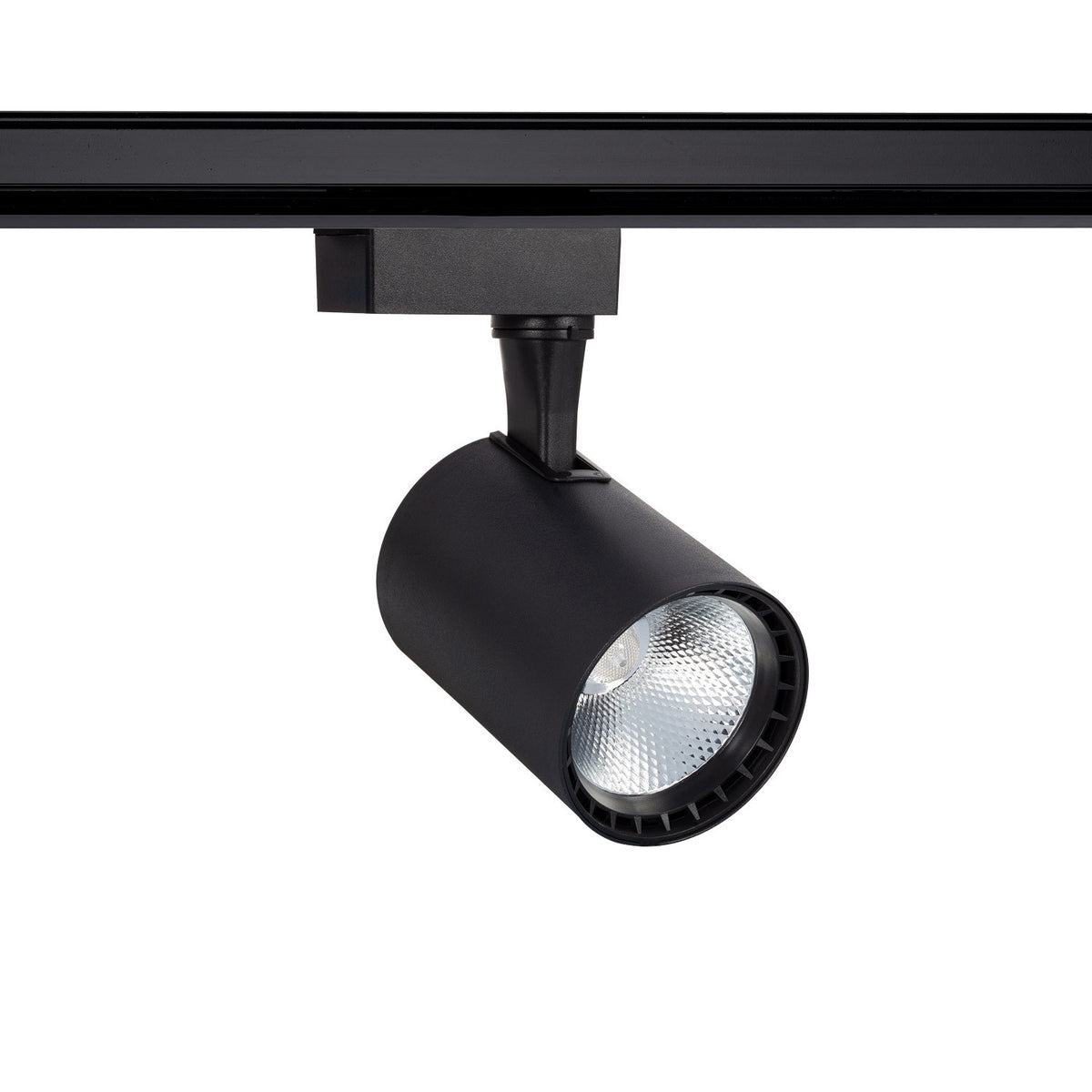 Foco LED Auron negro 30W instalado en carril monofásico