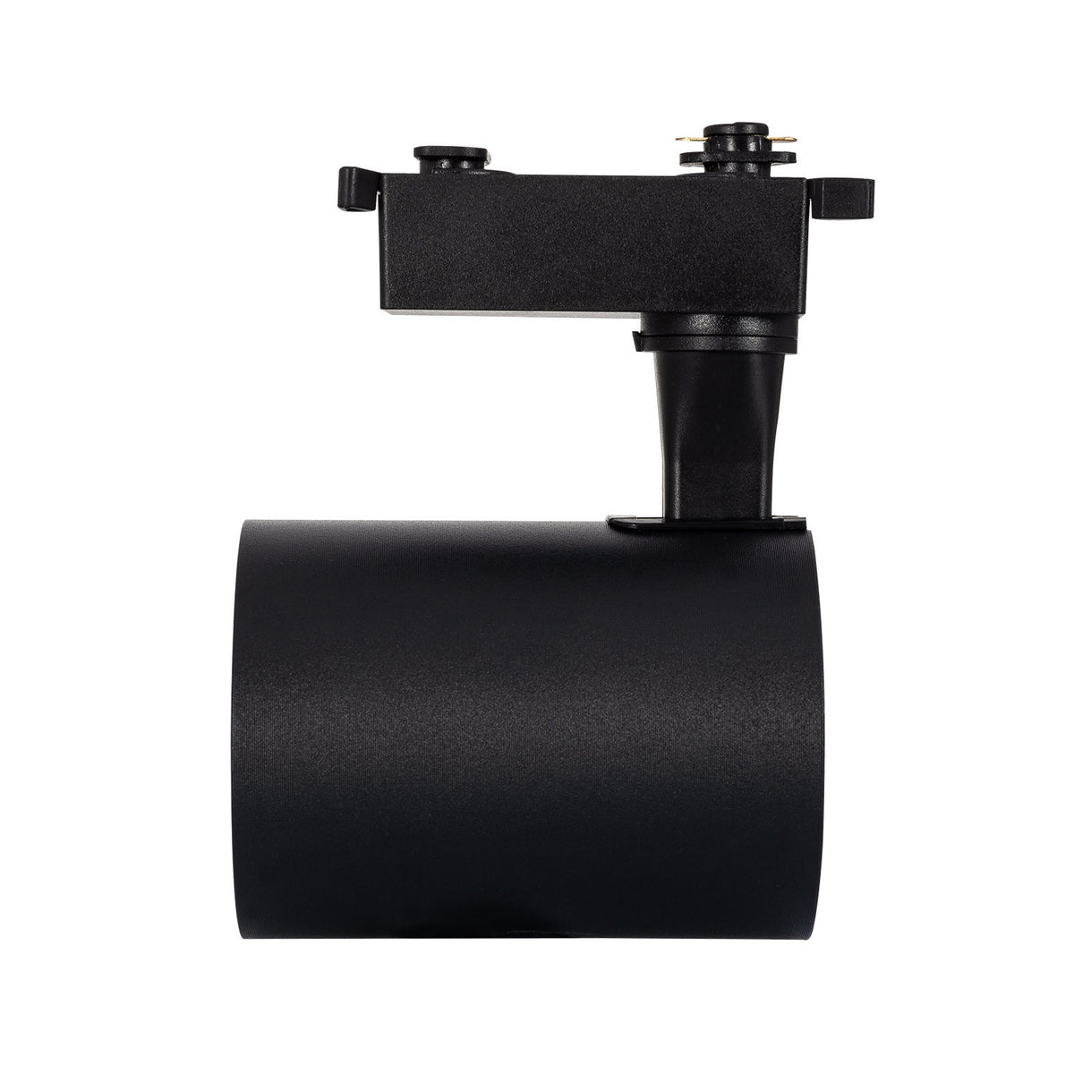 Foco LED Auron negro 30W vista lateral y adaptador de carril