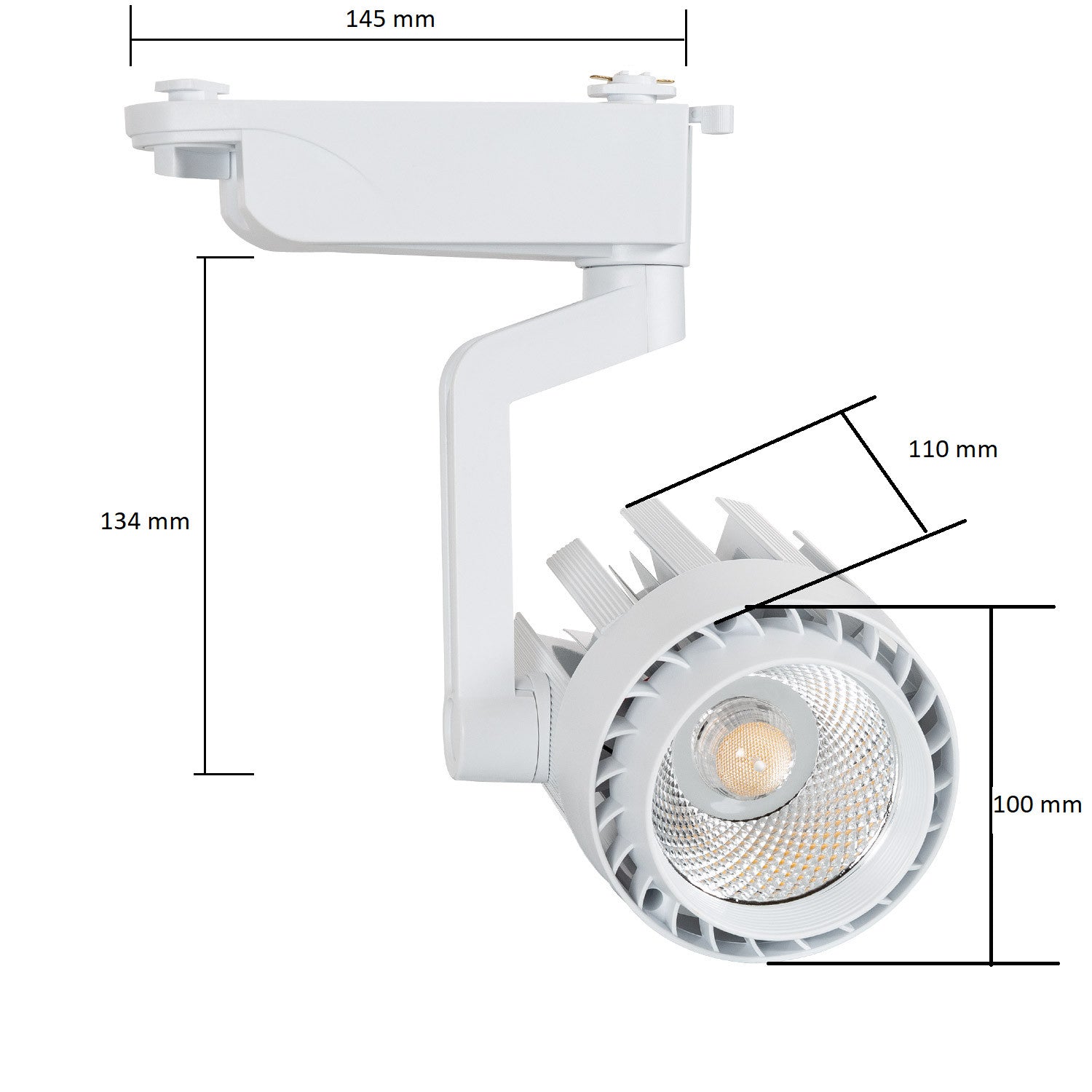 Foco LED Doria Blanco 30W 2400lm 80lm/W Carril Monofásico
